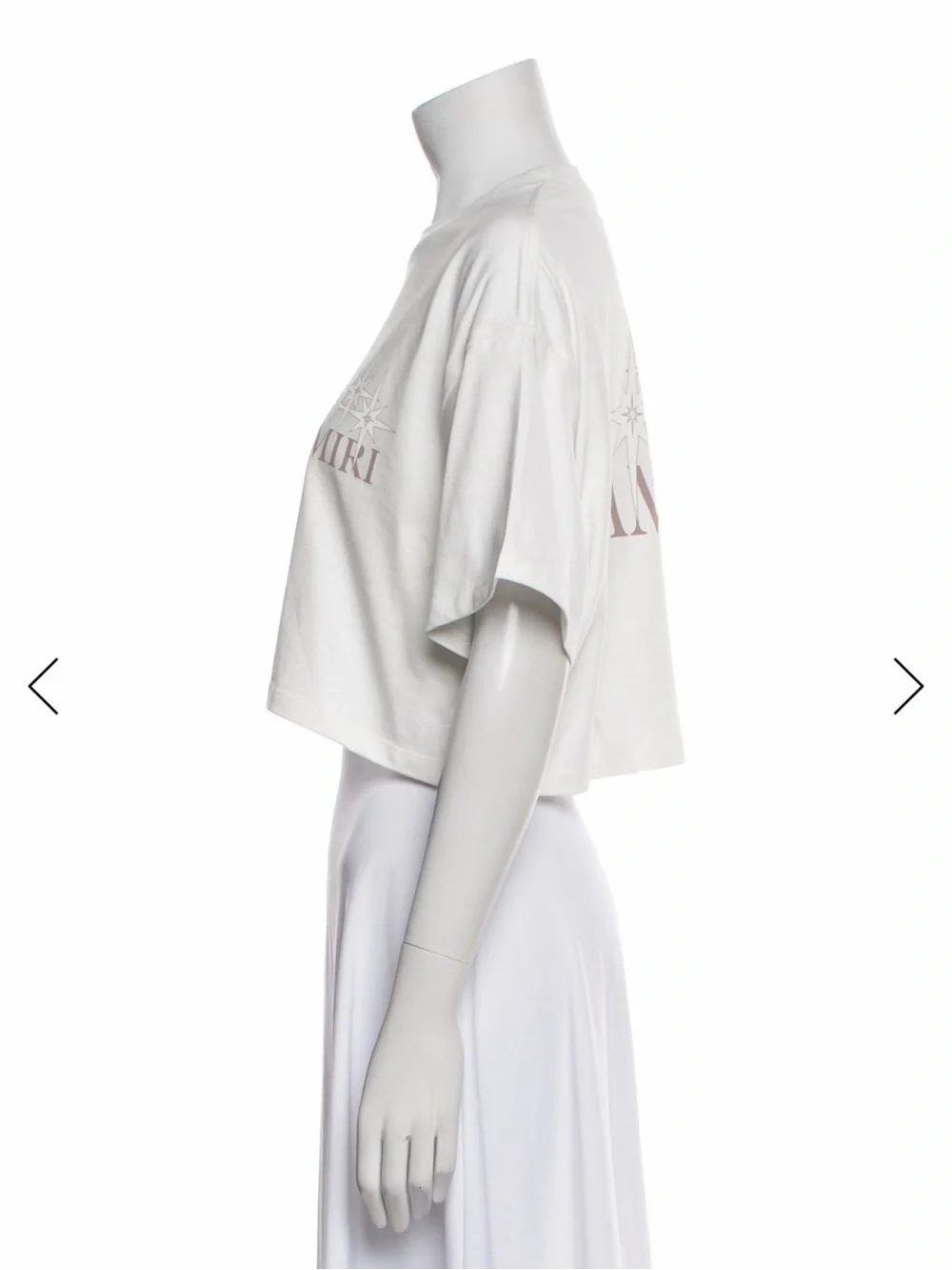 AMIRI White Cropped Star Logo Tee with tag